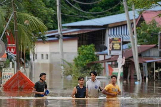 Mưa lớn kéo dài gây ngập lụt nghiêm trọng ở Malaysia
